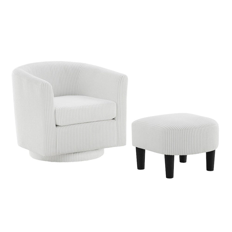 Poltrona girevole accent con pouf