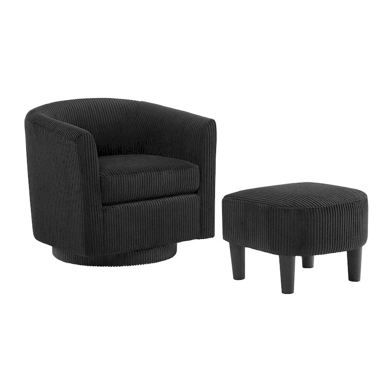 Poltrona girevole accent con pouf