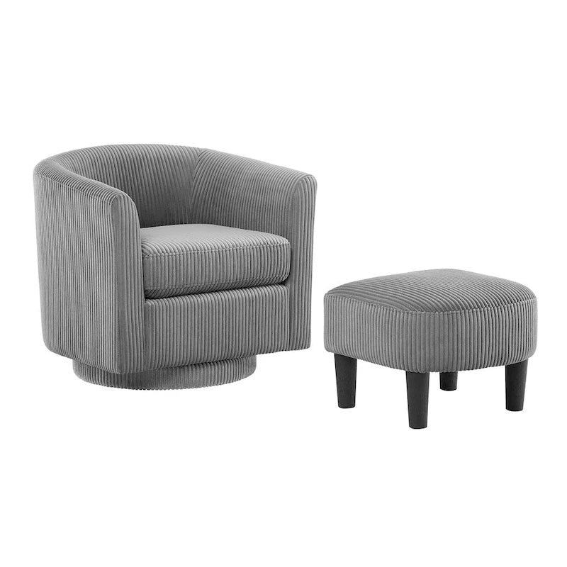 Poltrona girevole accent con pouf