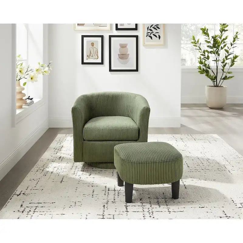 Poltrona girevole accent con pouf
