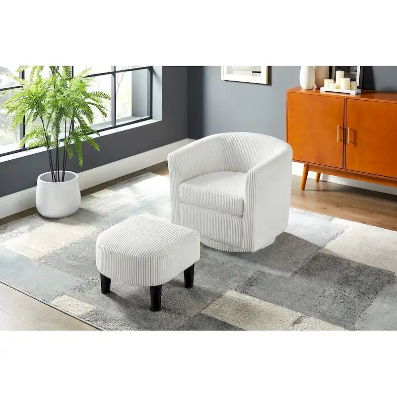 Poltrona girevole accent con pouf