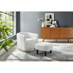 Poltrona girevole accent con pouf