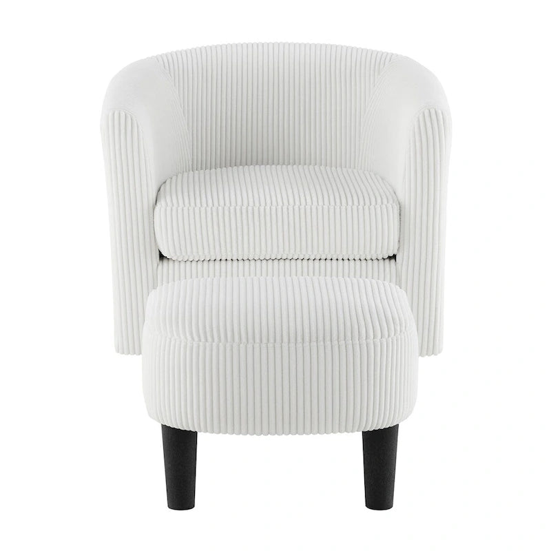 Poltrona girevole accent con pouf