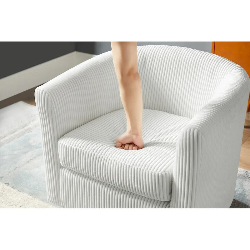 Poltrona girevole accent con pouf