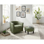 Poltrona girevole accent con pouf