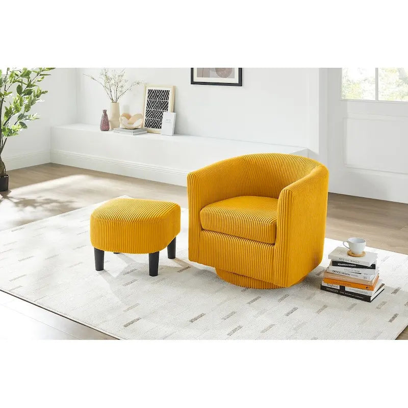 Poltrona girevole accent con pouf