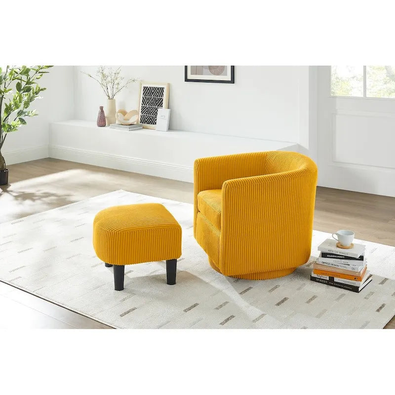 Poltrona girevole accent con pouf