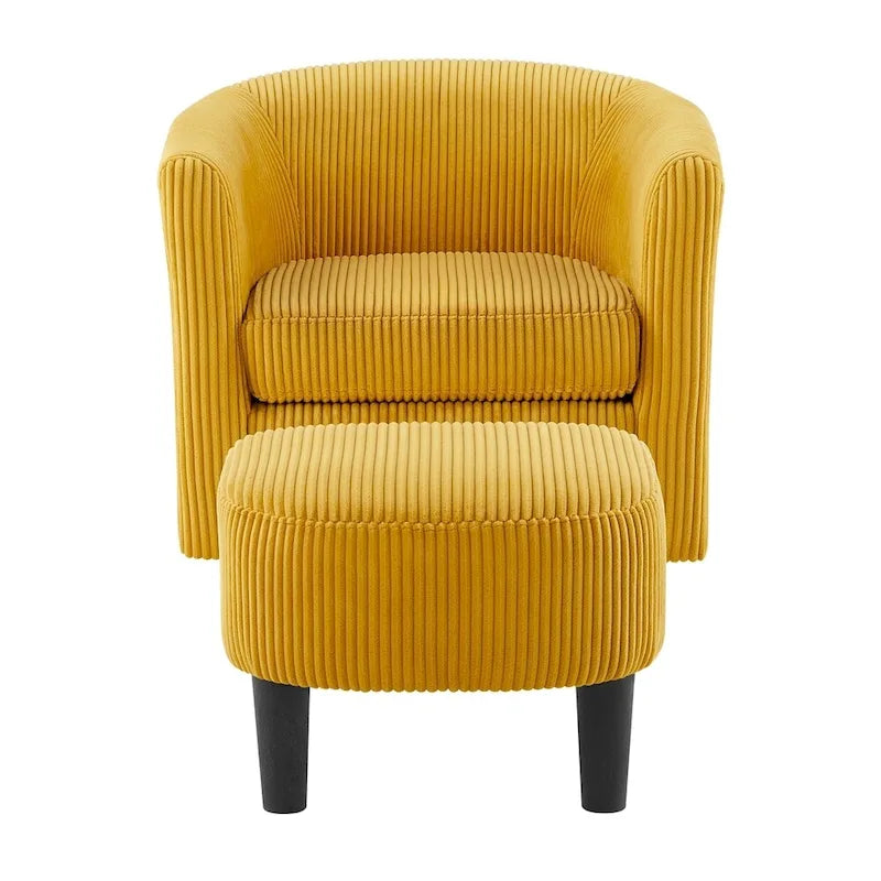 Poltrona girevole accent con pouf