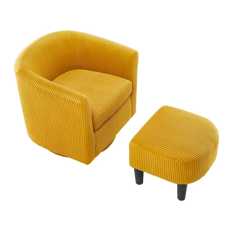 Poltrona girevole accent con pouf