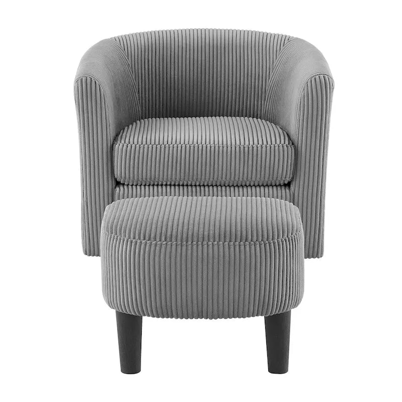 Poltrona girevole accent con pouf