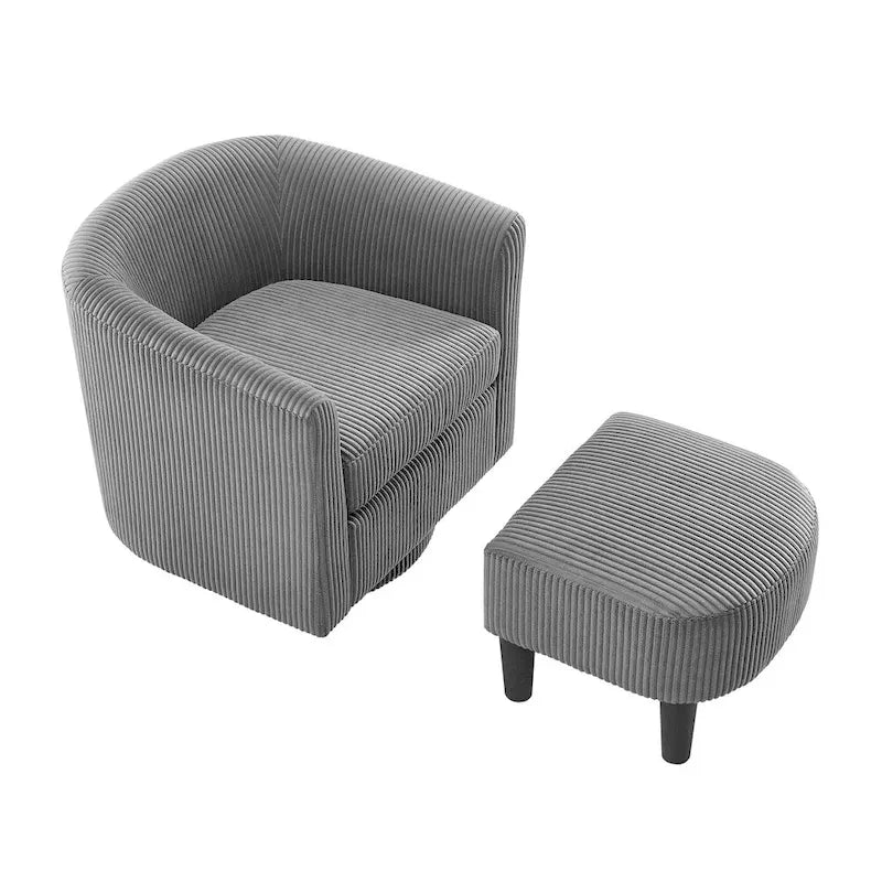 Poltrona girevole accent con pouf