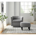 Poltrona girevole accent con pouf