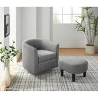 Poltrona girevole accent con pouf