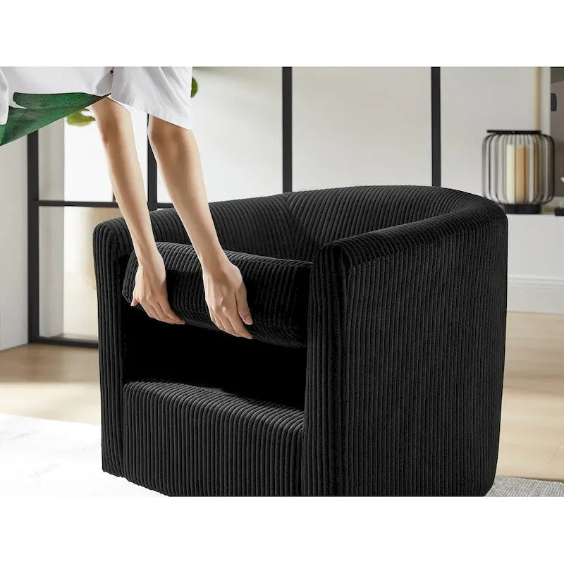 Poltrona girevole accent con pouf