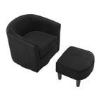 Poltrona girevole accent con pouf