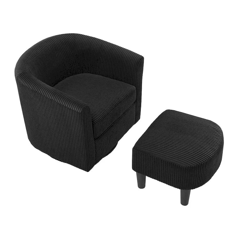 Poltrona girevole accent con pouf