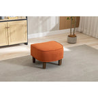 Poltrona a botte rotonda imbottita Mid-Century con pouf poggiapiedi
