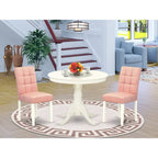 Il set da cucina include un tavolo da cucina rotondo e sedie, bianco lino (opzioni pezzi)