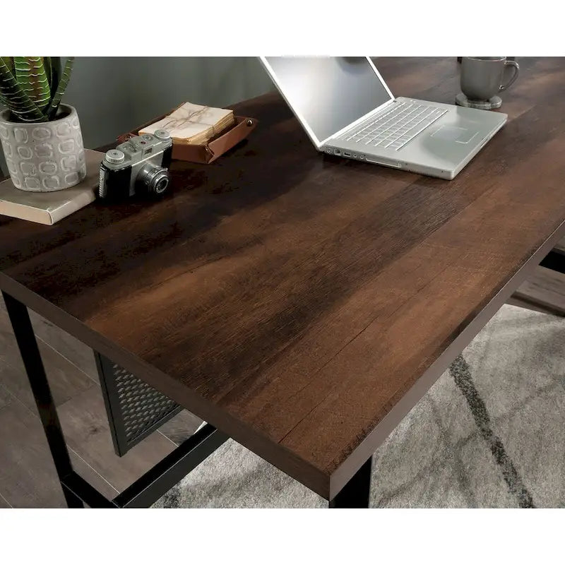 Scrivania a L con 3 cassetti e cassetto portadocumenti, finitura Rovere Barrique