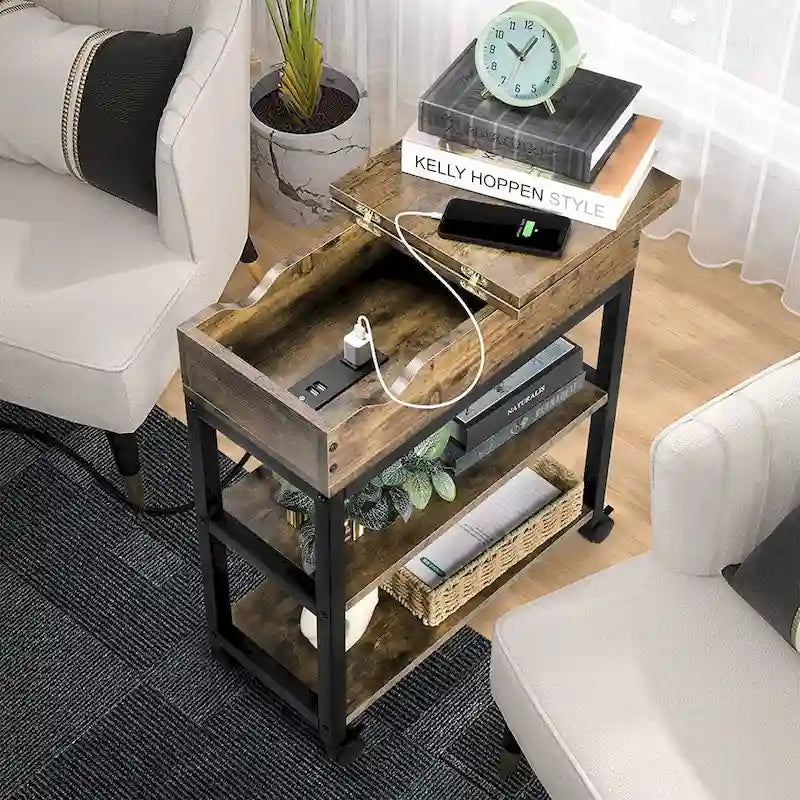 Tavolino con porte USB e prese di corrente