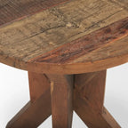 Tavolino da salotto in legno marrone recuperato - 25,8L x 25,8P x 26,0A