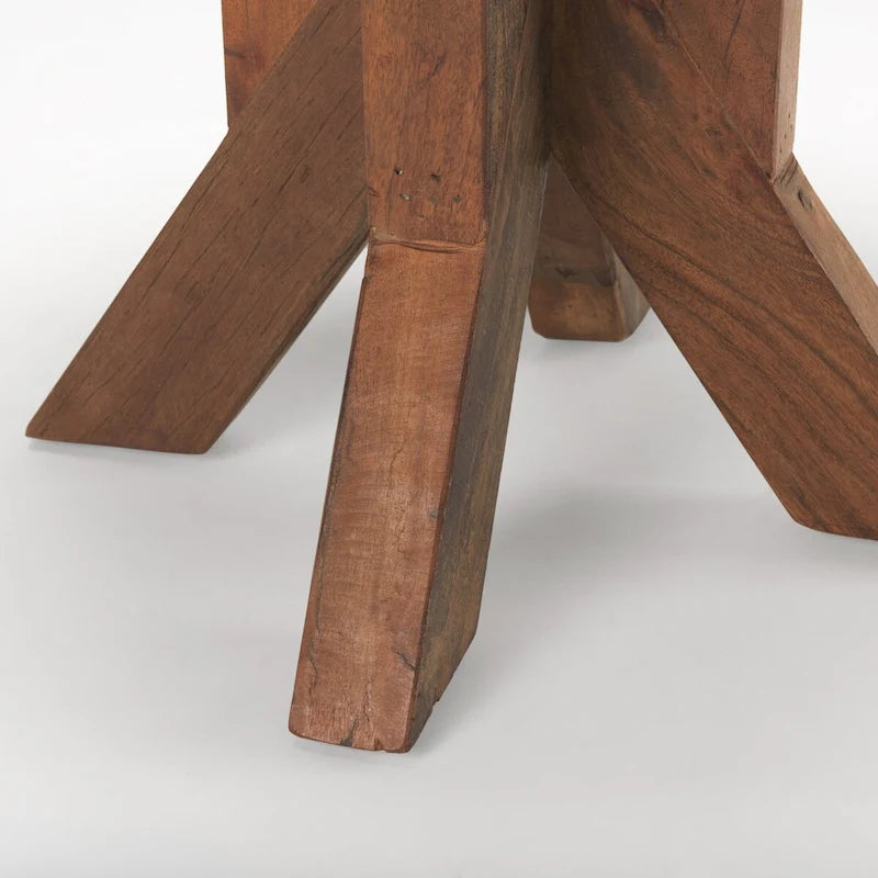 Tavolino da salotto in legno marrone recuperato - 25,8L x 25,8P x 26,0A