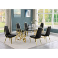 Set da pranzo con tavolo grande in vetro