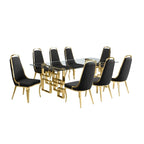 Set da pranzo con tavolo grande in vetro