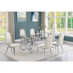 Set da pranzo con tavolo grande in vetro