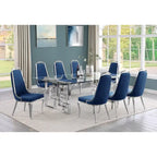 Set da pranzo con tavolo grande in vetro
