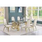 Set da pranzo con tavolo grande in vetro