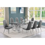 Set da pranzo con tavolo grande in vetro