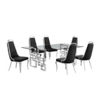 Set da pranzo con tavolo grande in vetro