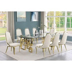 Set da pranzo con tavolo grande in vetro