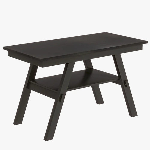 Set da pranzo da 6 pezzi in legno a altezza bancone con scaffale, panca e 4 sedie, Espresso e Beige