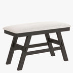 Set da pranzo da 6 pezzi in legno a altezza bancone con scaffale, panca e 4 sedie, Espresso e Beige