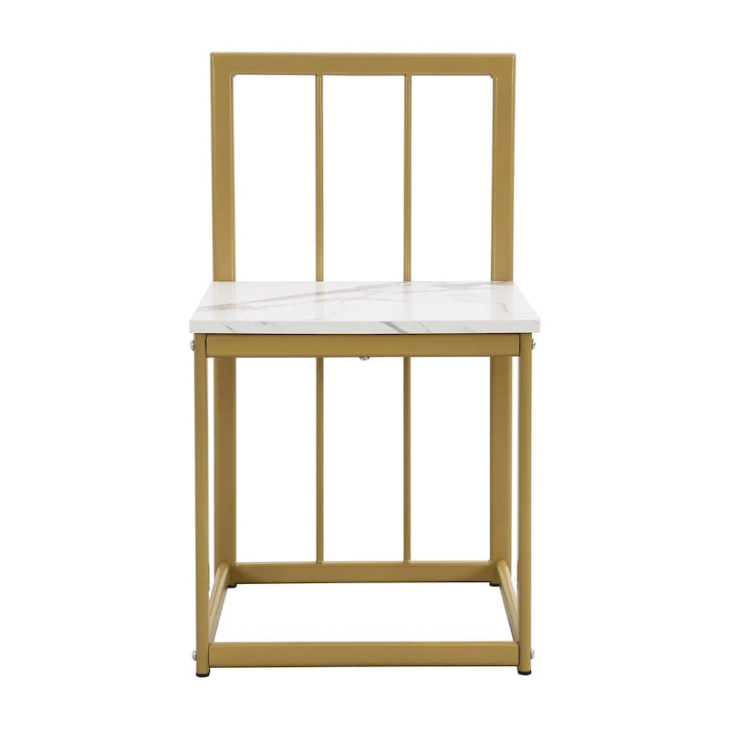 Set da Pranzo in Ferro da 7 Pezzi con Tavolo e Sei Sedie