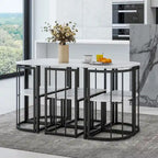 Set da Pranzo in Ferro da 7 Pezzi con Tavolo e Sei Sedie