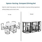 Set da Pranzo in Ferro da 7 Pezzi con Tavolo e Sei Sedie