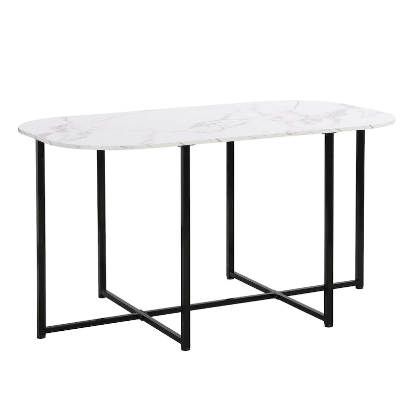 Set da Pranzo in Ferro da 7 Pezzi con Tavolo e Sei Sedie