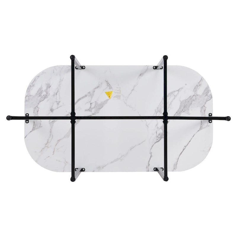 Set da Pranzo in Ferro da 7 Pezzi con Tavolo e Sei Sedie