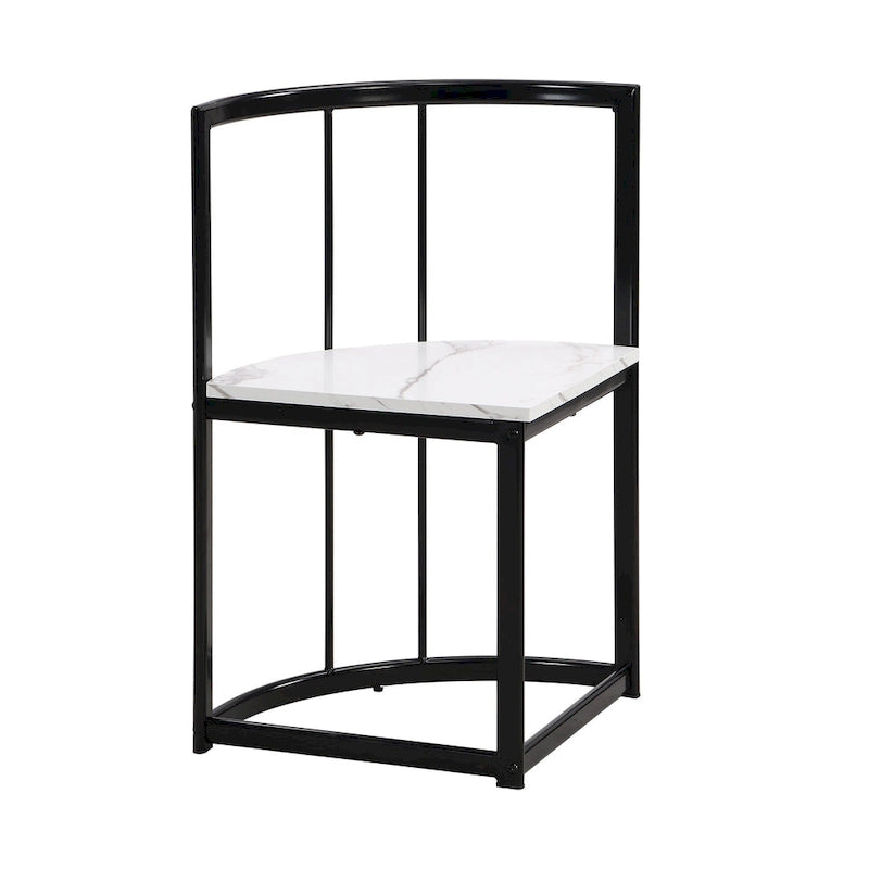 Set da Pranzo in Ferro da 7 Pezzi con Tavolo e Sei Sedie