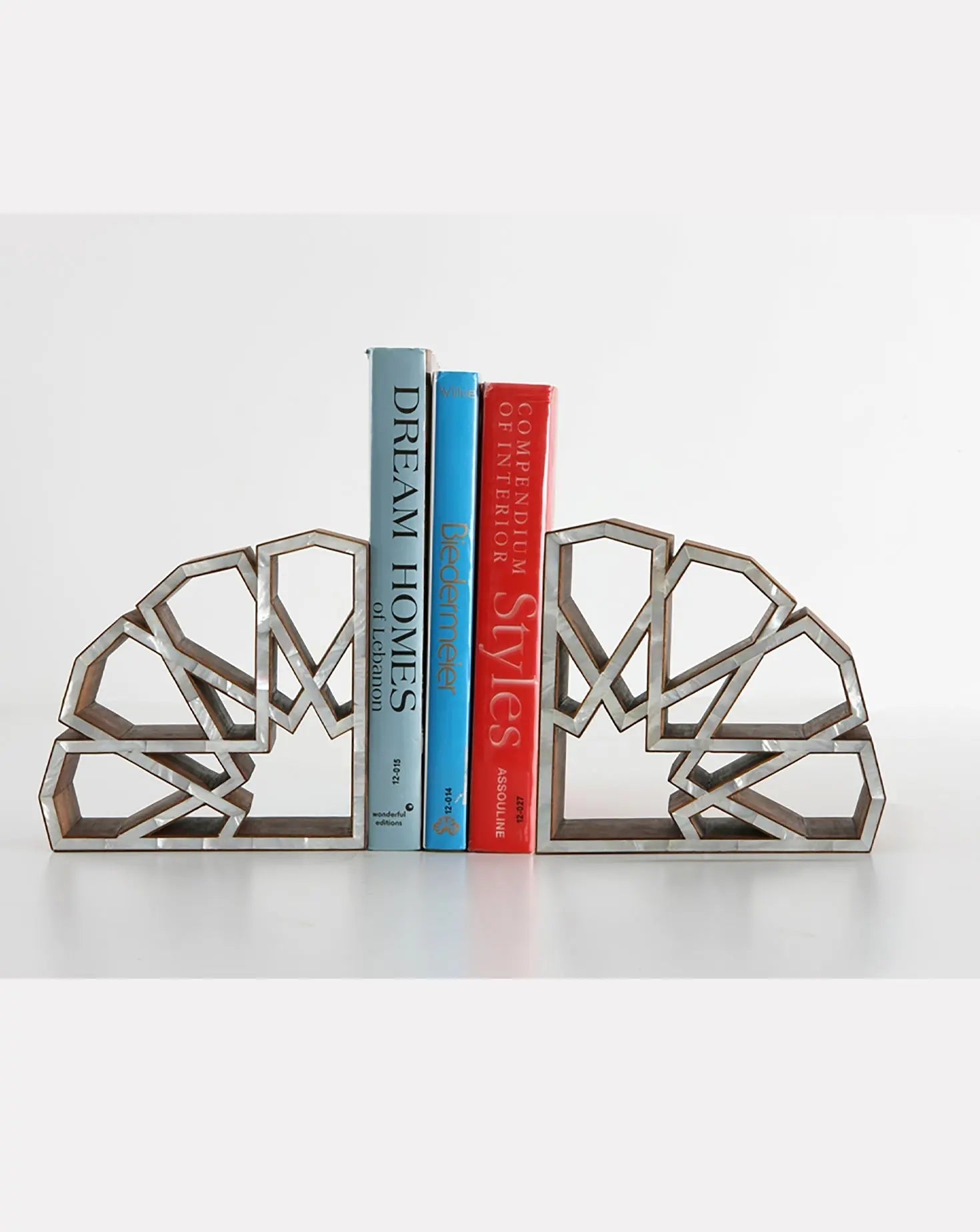 Serre-livres Arabesque en noyer