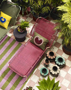 Banquette de jour sable rouge et rose