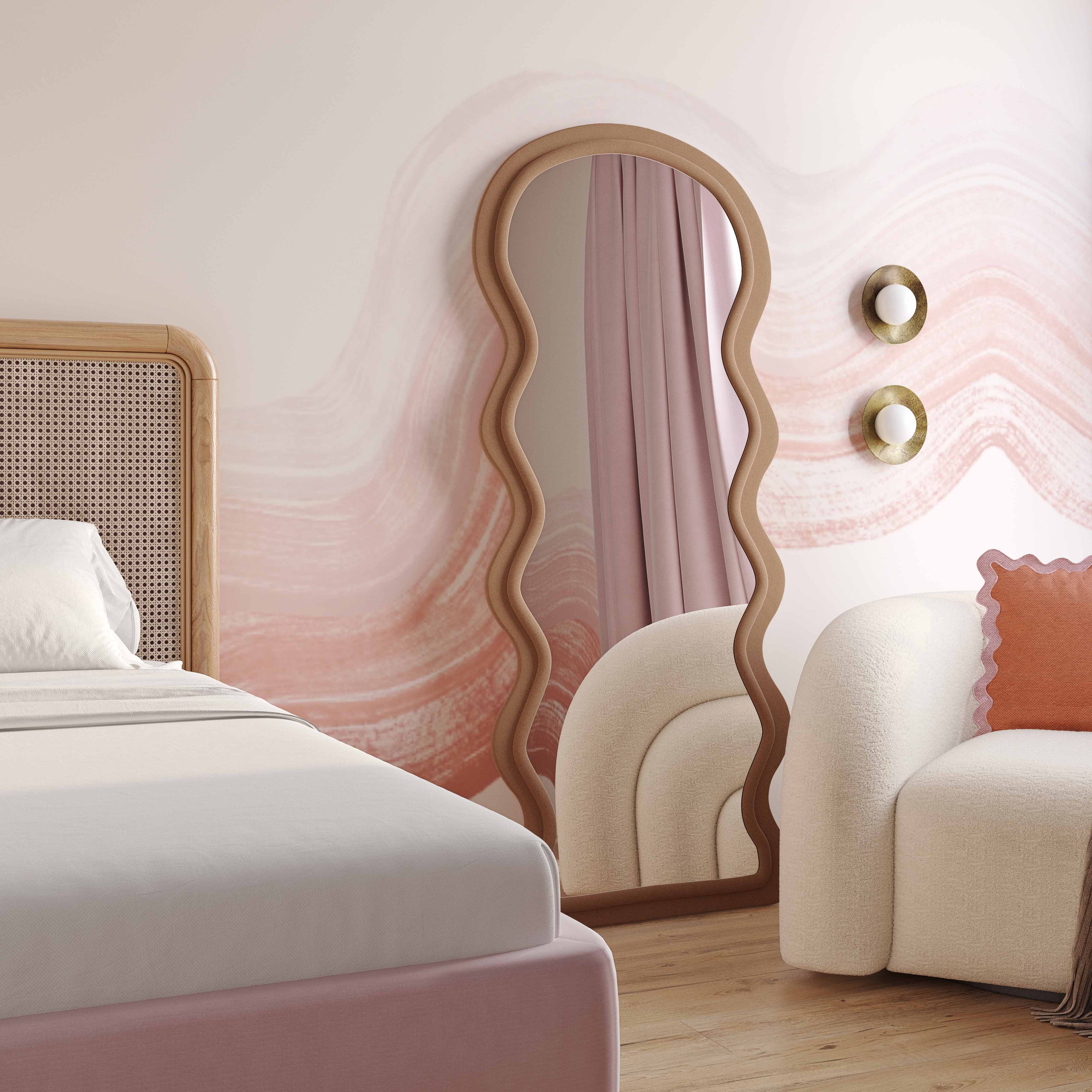 Miroir sur pied Rhodes 70 en velours