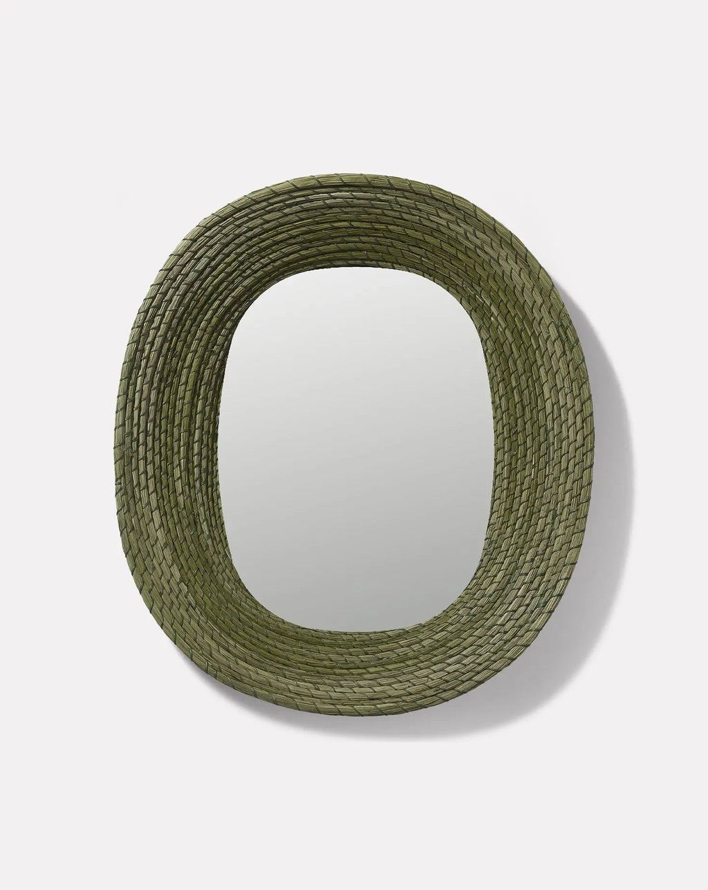 Miroir mural ovale vert