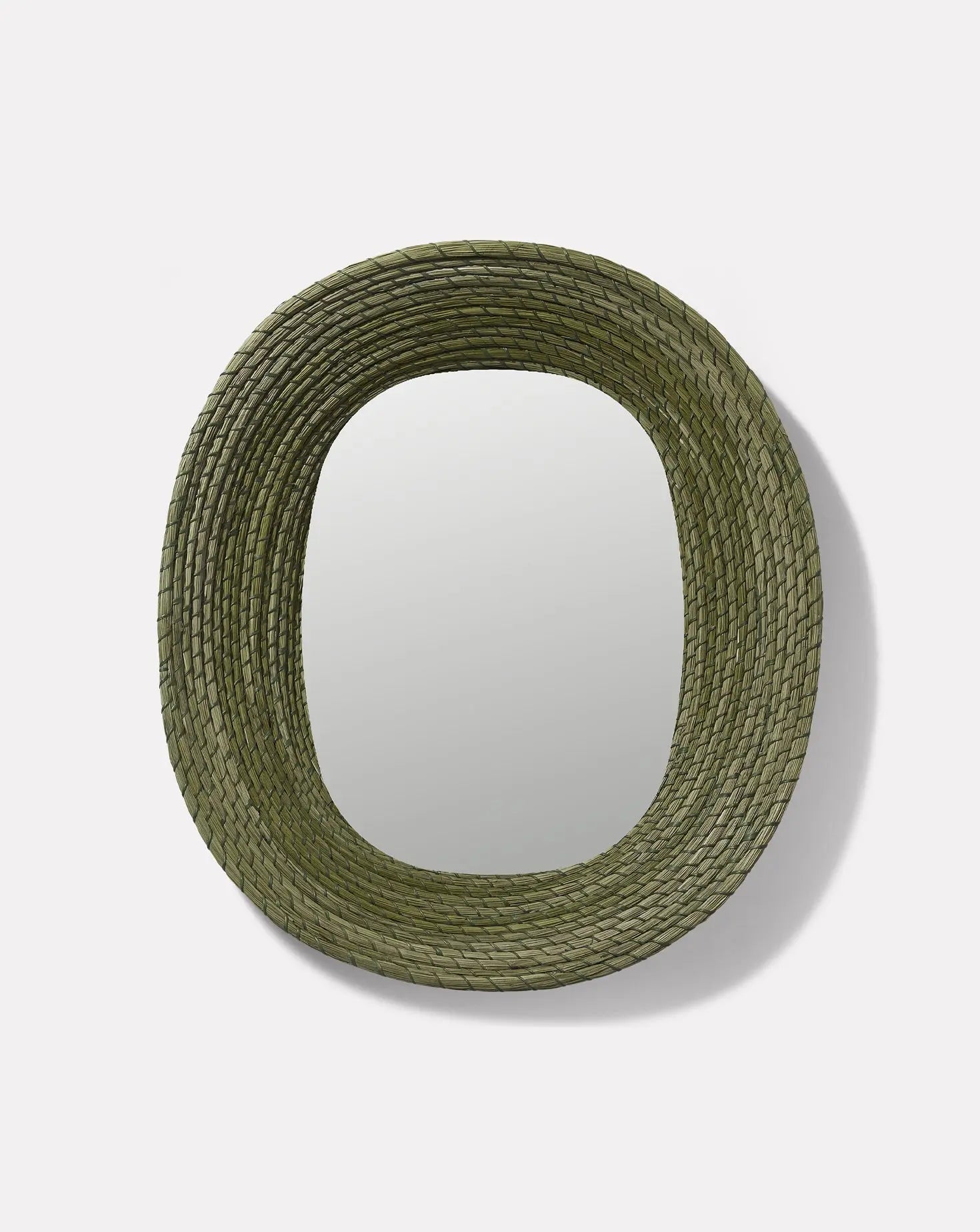 Miroir mural ovale vert